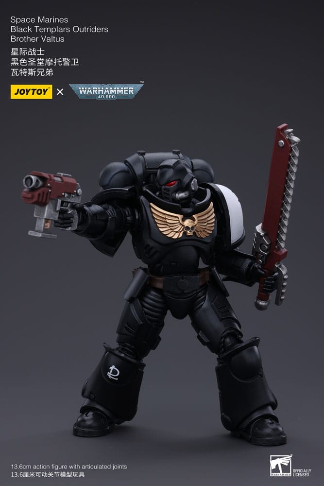 Warhammer 40k Action Figure 1/18 Space Marines Black Templars Outriders Brother Valtus 14 cm 6973130372849