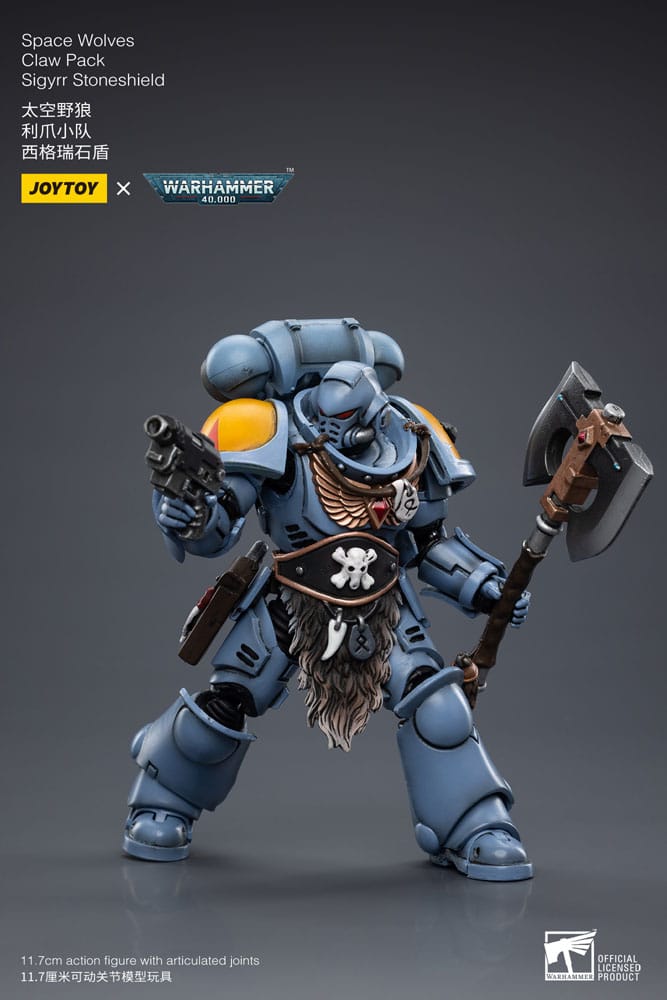 Warhammer 40k Action Figure 1/18 Space Wolves Claw Pack Sigyrr Stoneshield 12 cm 6973130373792