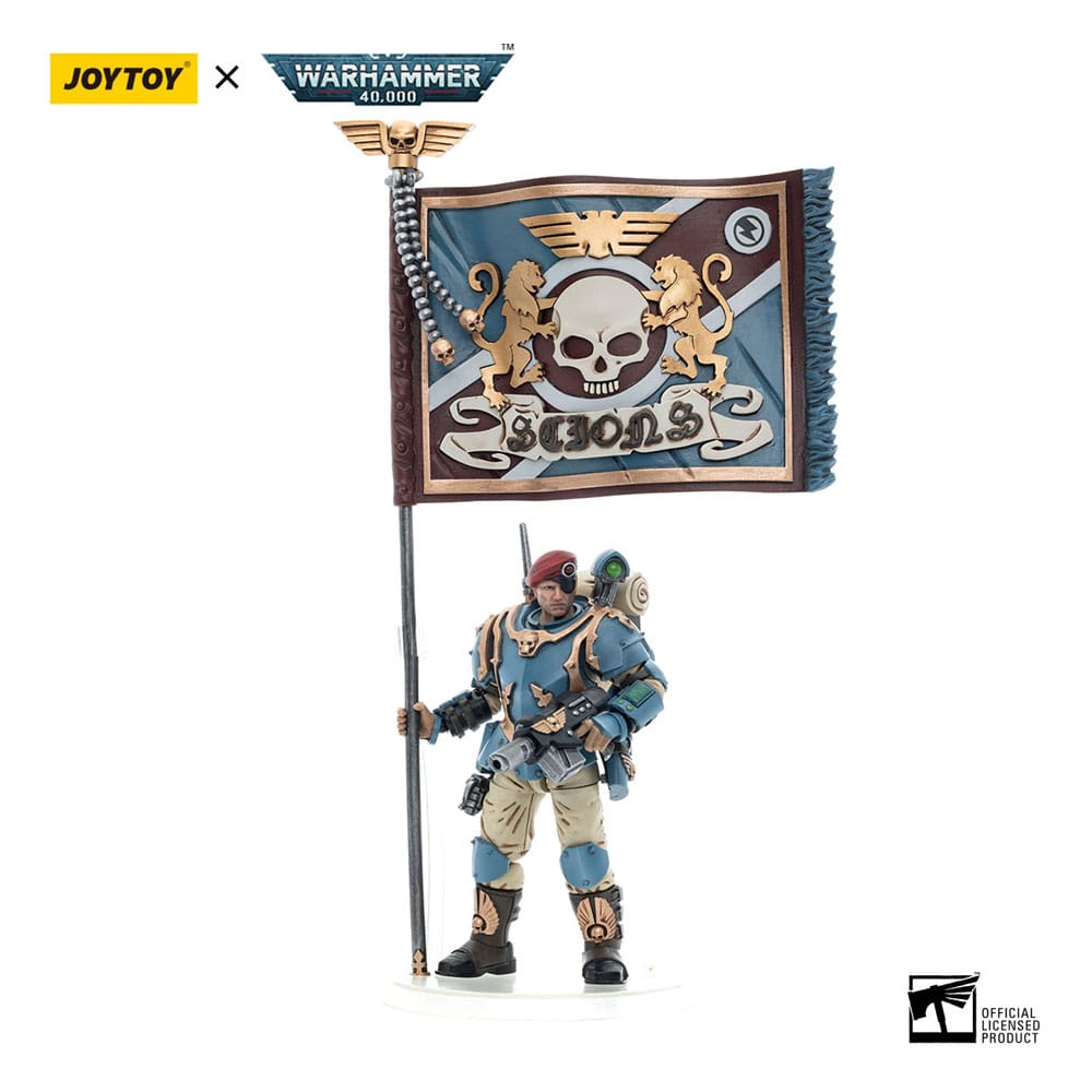 Warhammer 40k Action Figure 1/18 Astra Militarum Tempestus Scions Command Squad 55th Kappic Eagles Banner Bearer 12 cm 6973130375130