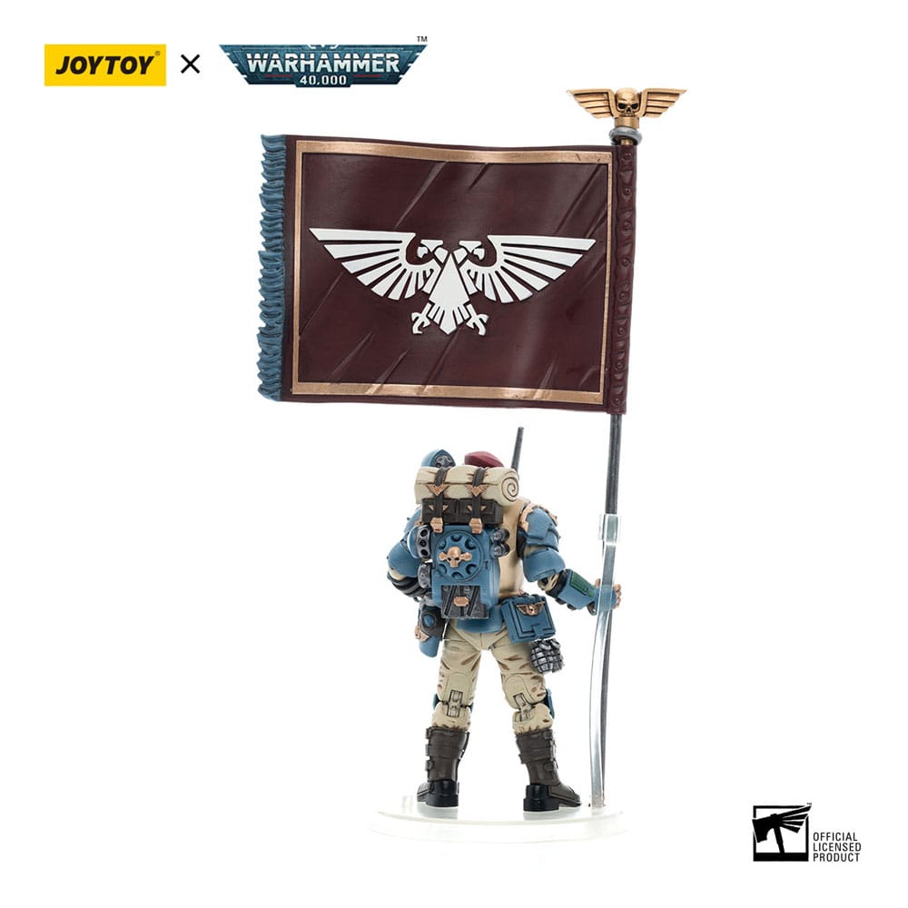 Warhammer 40k Action Figure 1/18 Astra Militarum Tempestus Scions Command Squad 55th Kappic Eagles Banner Bearer 12 cm 6973130375130