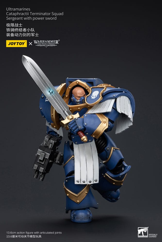 Warhammer The Horus Heresy Action Figure 1/18 Ultramarines Cataphractii Terminator Squad Sergeant with Power Sword 14 cm 6973130376953