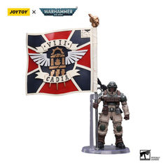 Warhammer 40k Action Figure 1/18 Astra Militarum Cadian Command Squad Veteran with Regimental Standard 12 cm 6973130377929