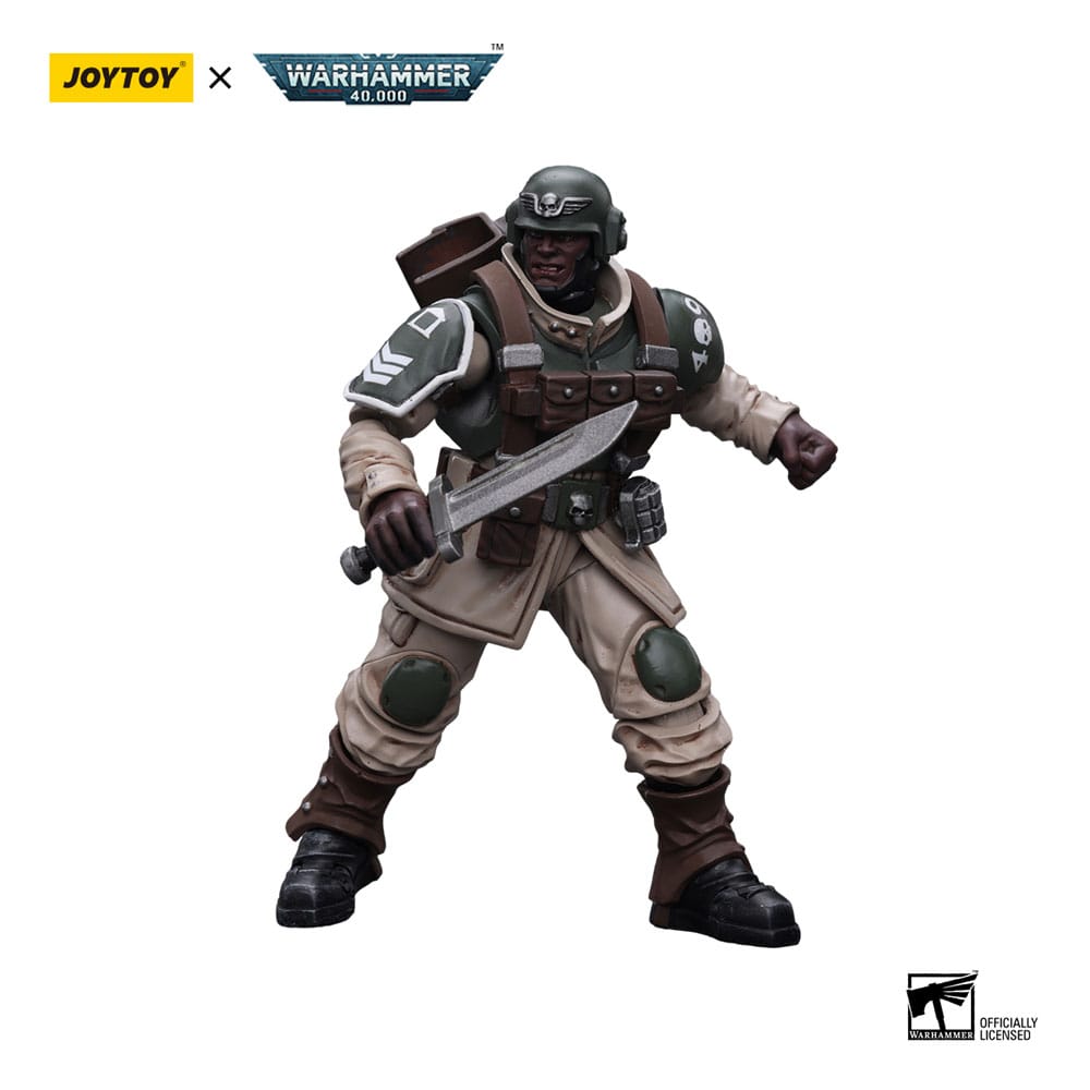 Warhammer 40k Action Figure 1/18 Astra Militarum Cadian Command Squad Veteran with Regimental Standard 12 cm 6973130377929