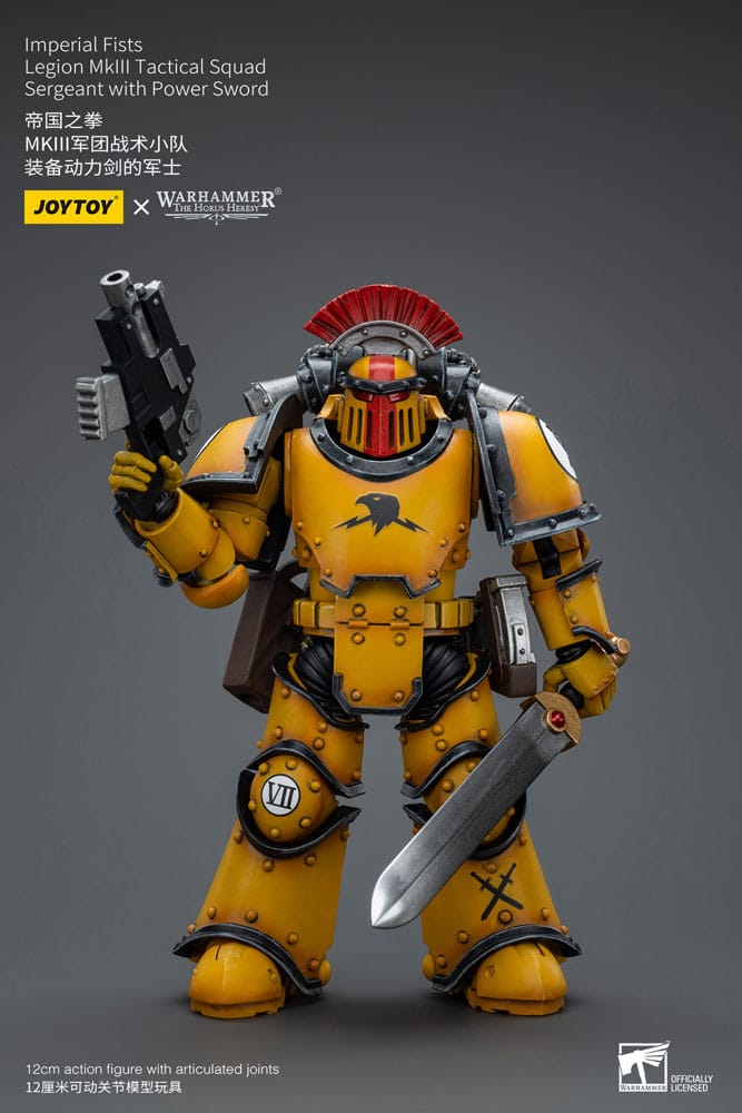 Warhammer The Horus Heresy Action Figure 1/18 Imperial Fists Legion MkIII Tactical Squad Sergeant with Power Sword 12 cm 6973130379046