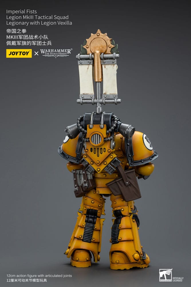 Warhammer The Horus Heresy Action Figure 1/18 Imperial Fists Legion MkIII Tactical Squad Legionary with Legion Vexilla 12 cm 6973130379053