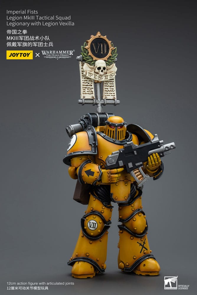 Warhammer The Horus Heresy Action Figure 1/18 Imperial Fists Legion MkIII Tactical Squad Legionary with Legion Vexilla 12 cm 6973130379053