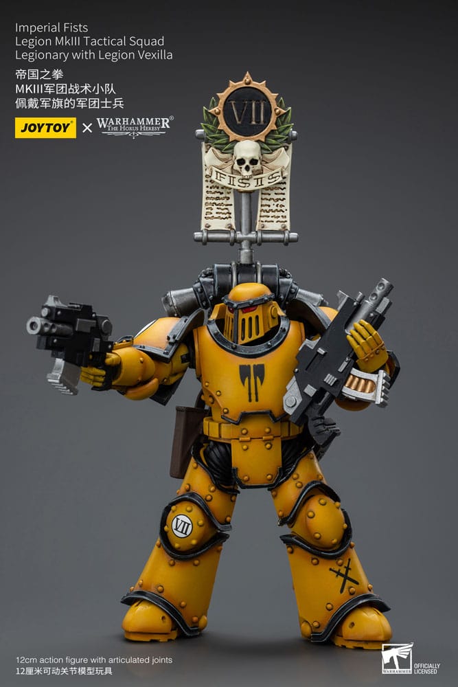 Warhammer The Horus Heresy Action Figure 1/18 Imperial Fists Legion MkIII Tactical Squad Legionary with Legion Vexilla 12 cm 6973130379053