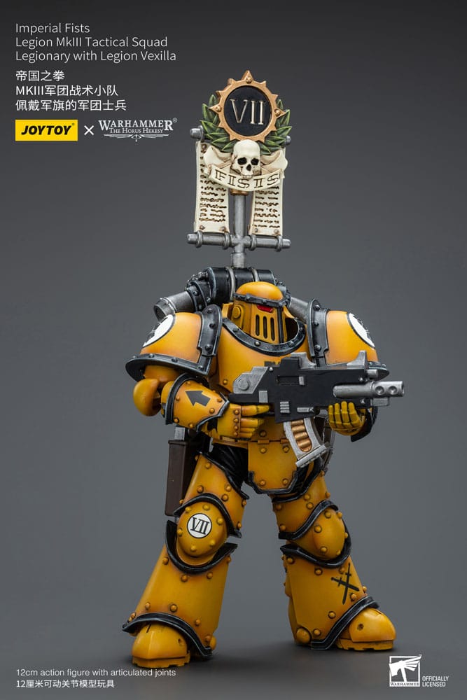 Warhammer The Horus Heresy Action Figure 1/18 Imperial Fists Legion MkIII Tactical Squad Legionary with Legion Vexilla 12 cm 6973130379053