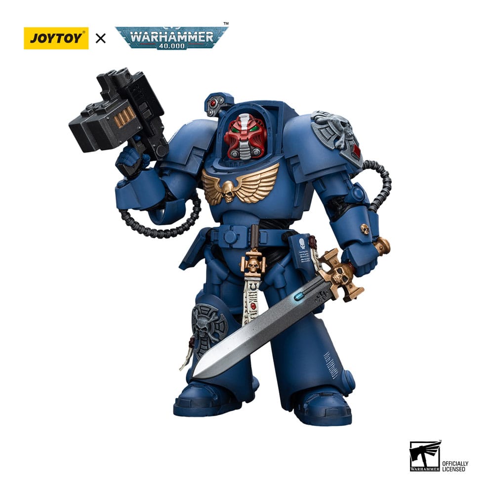 Warhammer 40k Action Figure 1/18 Ultramarines Terminator Squad Sergeant with Power Sword and Teleport Homer 12 cm 6973130379923