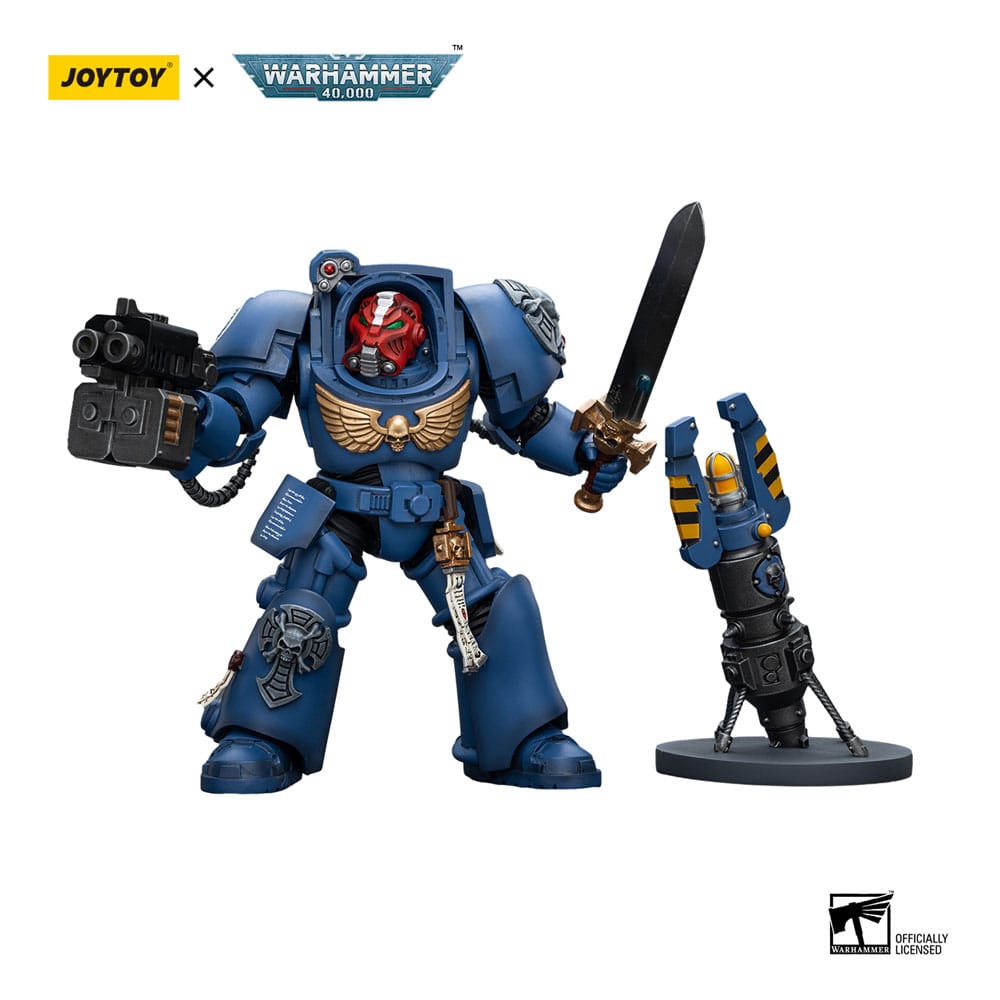 Warhammer 40k Action Figure 1/18 Ultramarines Terminator Squad Sergeant with Power Sword and Teleport Homer 12 cm 6973130379923