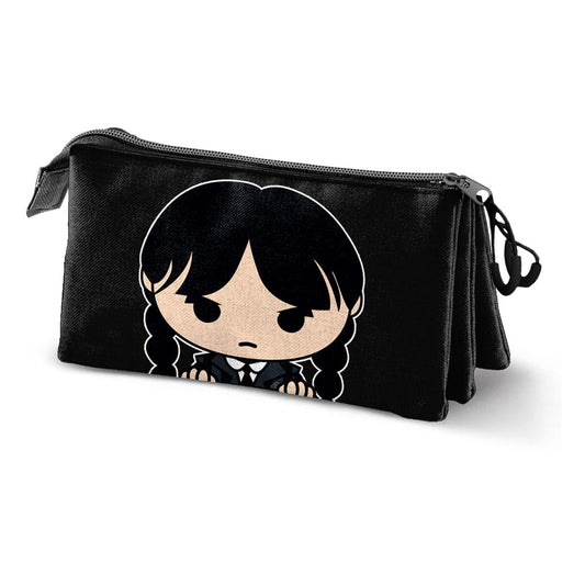 Wednesday Triple Pencil case Chibi Black 8445118072389