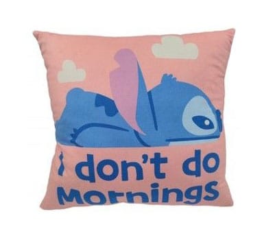 Lilo & Stitch Pillow Stitch I don't do mornings 40 cm 3700891712835