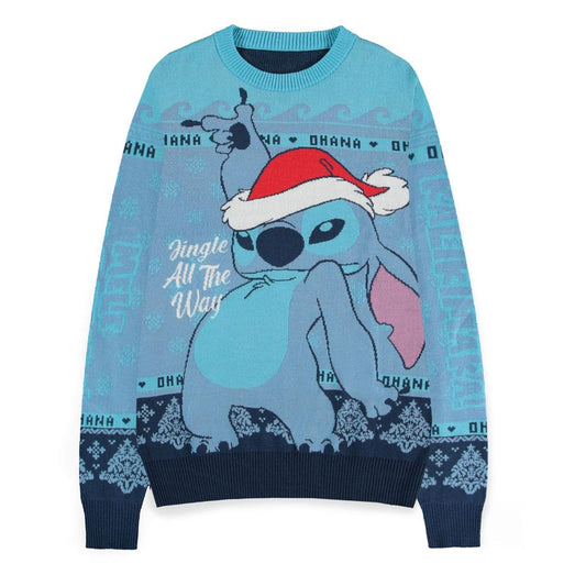 Lilo & Stitch Sweatshirt Christmas Jumper Stitch Blue Size L 8718526214161