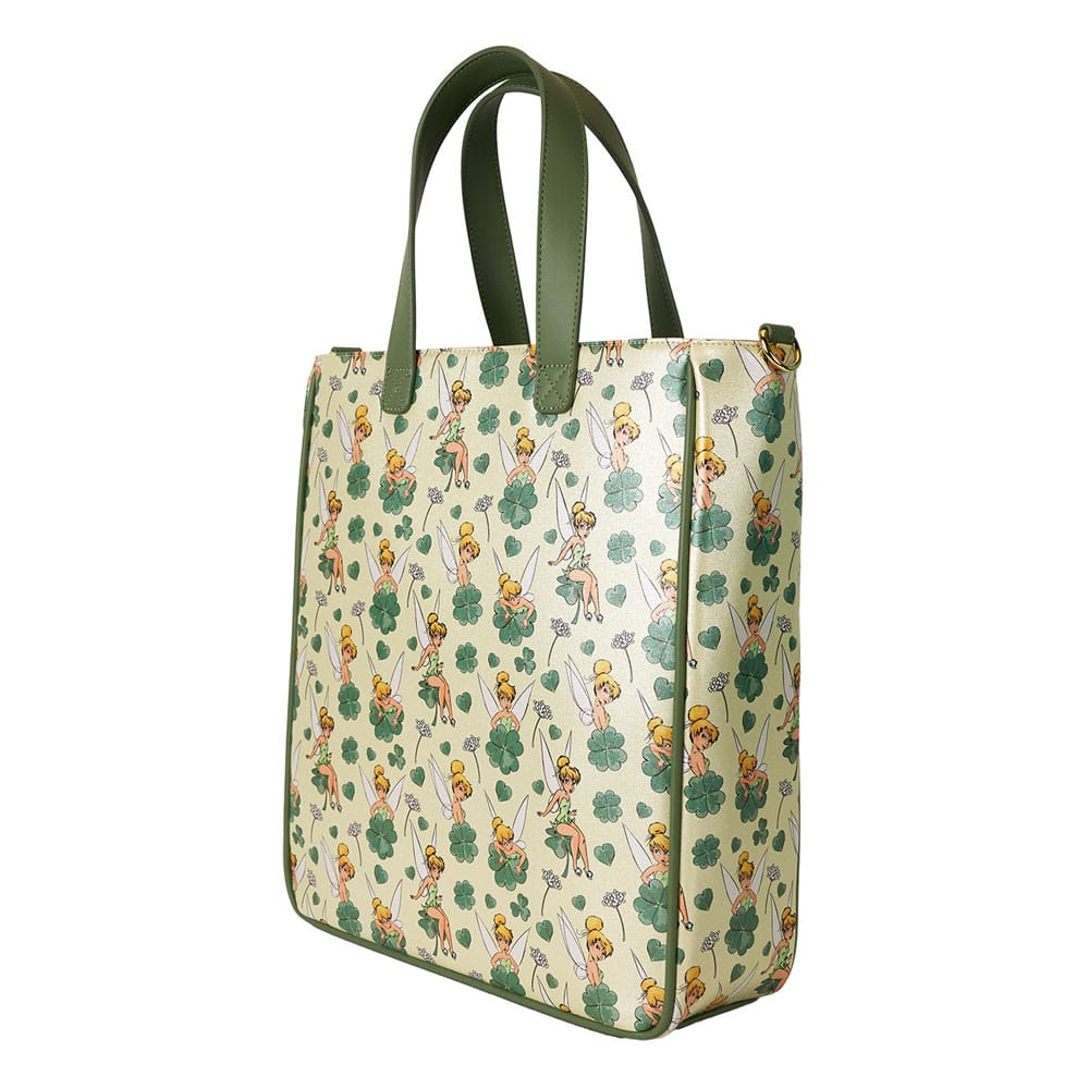 Disney by Loungefly Tote Bag with Coin Purse Tinker Bell 4-Leaf Clover 0671803536395