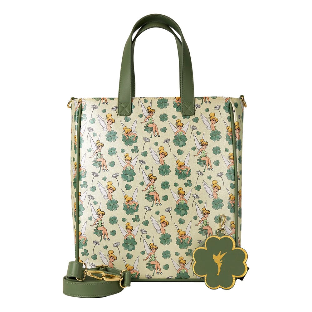 Disney by Loungefly Tote Bag with Coin Purse Tinker Bell 4-Leaf Clover 0671803536395