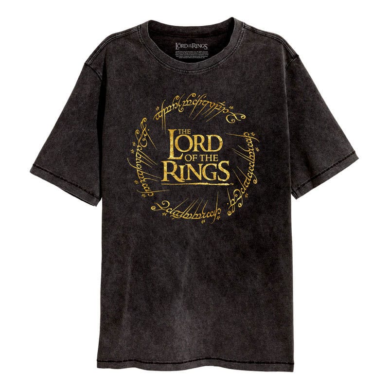 Lord Of The Rings T-Shirt Gold Foil Logo Size S 5056463479520