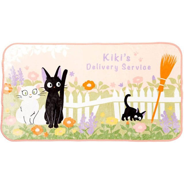 Studio Ghibli Fleece Blanket Kiki's Delivery Service Jiji & Lily Strawberry Arch 80 x 150 cm 4992272768268