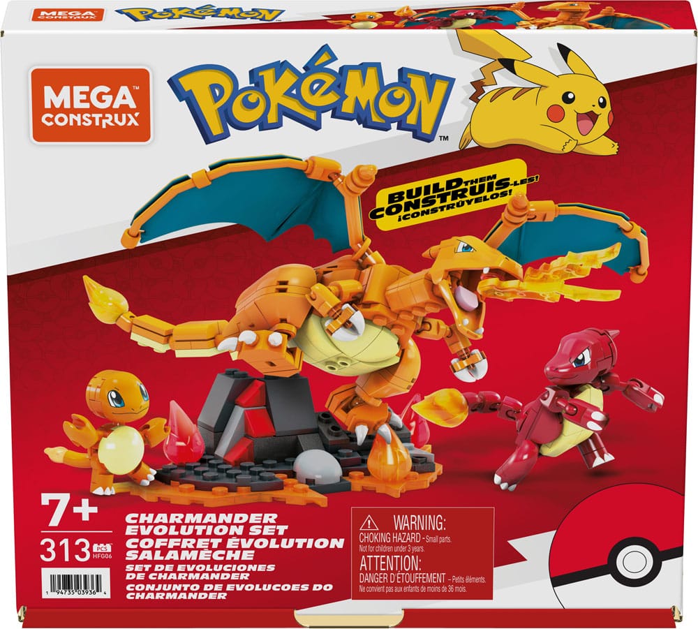 Pokémon Mega Construx Construction Set Charmander Evolution Set 0194735039364