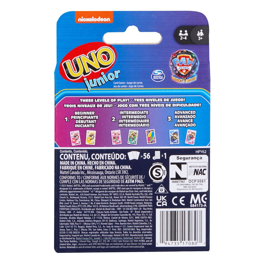 PAW Patrol: The Mighty Movie Card Game UNO Junior 0194735170807