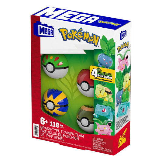 Pokémon MEGA Construction Set Grass-Type Trainer Team Building Toy Kit 0194735219421