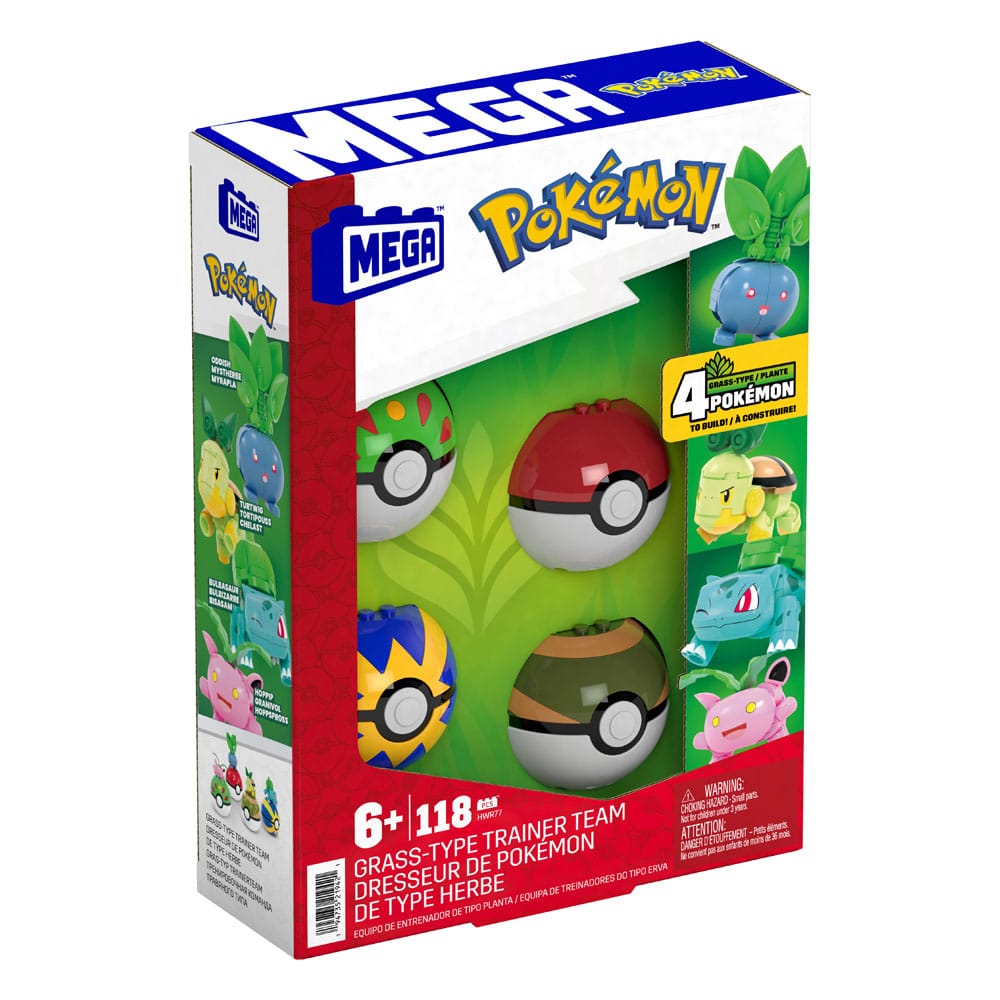 Pokémon MEGA Construction Set Grass-Type Trainer Team Building Toy Kit 0194735219421