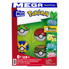 Pokémon MEGA Construction Set Grass-Type Trainer Team Building Toy Kit 0194735219421