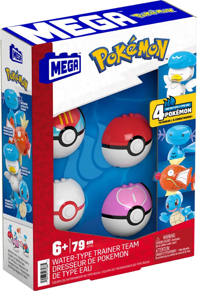 Pokémon MEGA Construction Set Water-Type Trainer Team Building Toy Kit 0194735275885