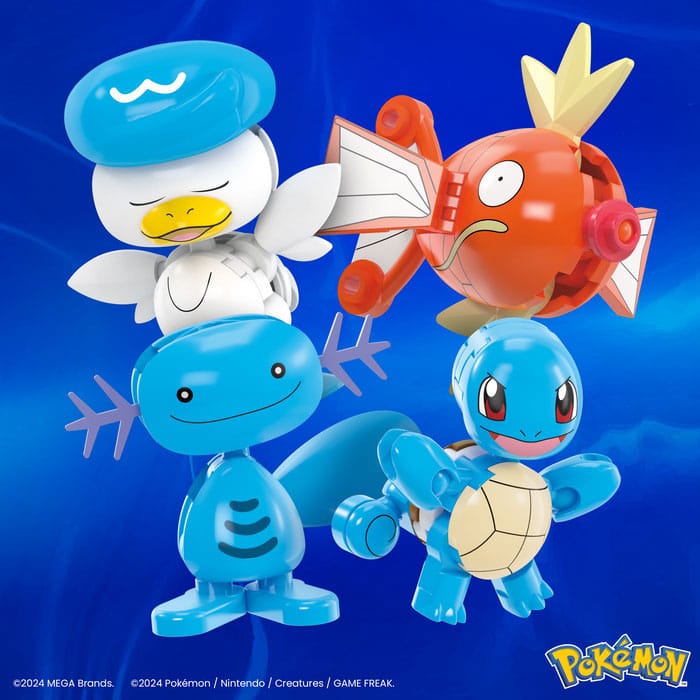 Pokémon MEGA Construction Set Water-Type Trainer Team Building Toy Kit 0194735275885