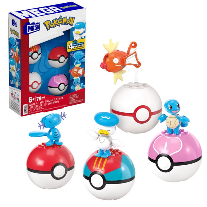 Pokémon MEGA Construction Set Water-Type Trainer Team Building Toy Kit 0194735275885