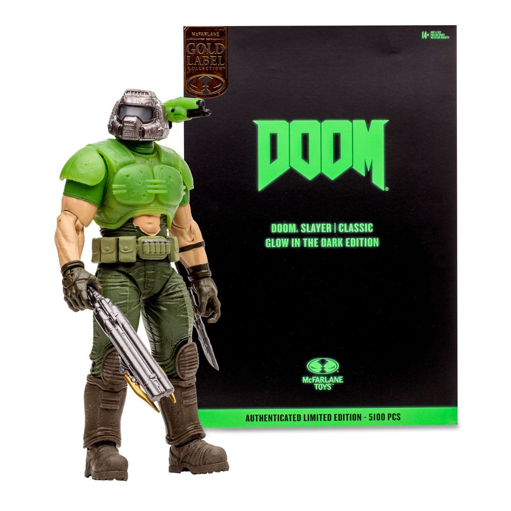 Doom Eternal Action Figure Doom Slayer Classic (Glow In The Dark Edition) Gold Label 18 cm 0787926111484