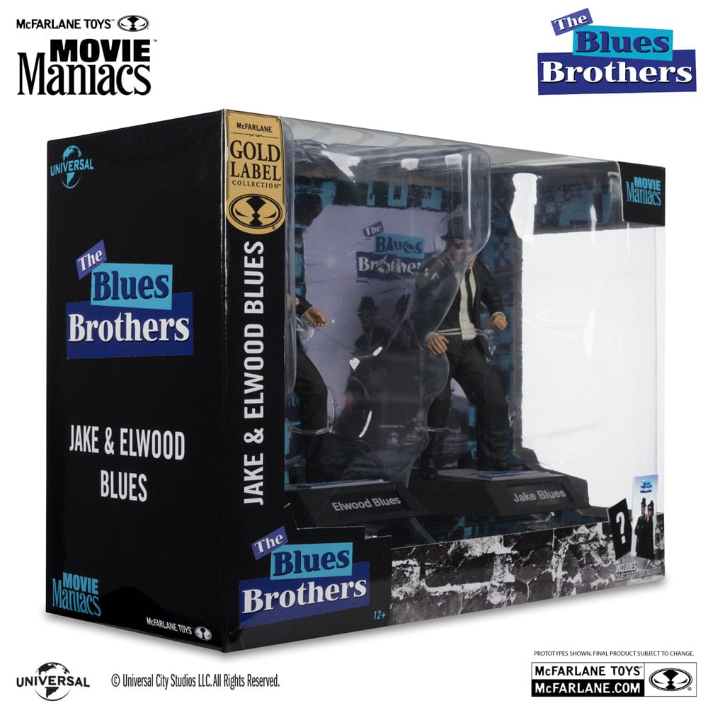 The Blues Brothers Movie Maniacs PVC Statue 2-Pack Jake & Elwood Blues (Gold Label) 15 cm 0787926140422