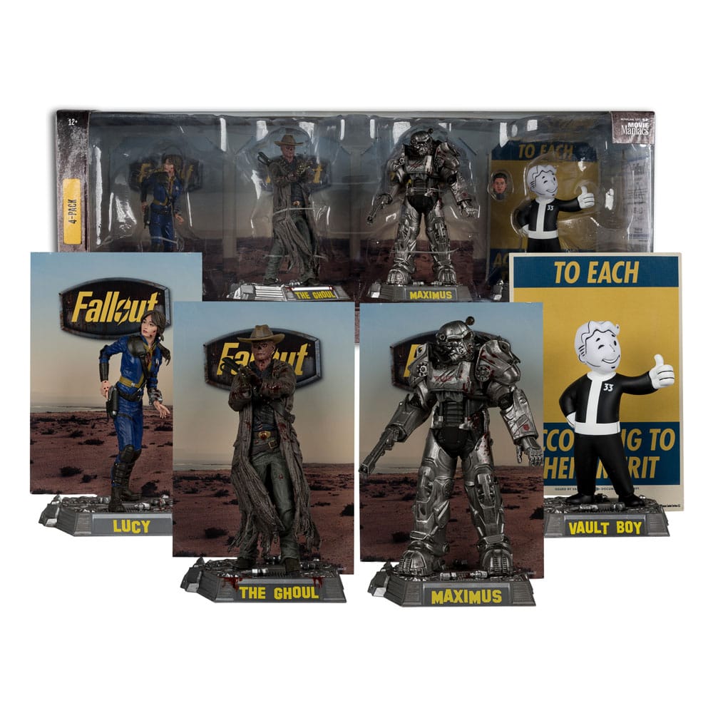 Fallout Movie Maniacs PVC Statue 4-Pack Lucy, Maximus, The Ghoul & Vault Boy 15 cm 0787926140972