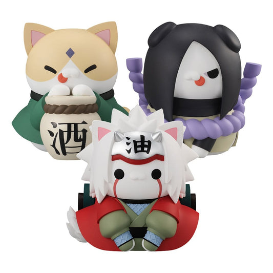 Naruto Shippuden Mega Cat Project Trading Figures Nyanto! The Big Nyaruto Series The Sannin Set 10 cm (With Gift) 4535123837357