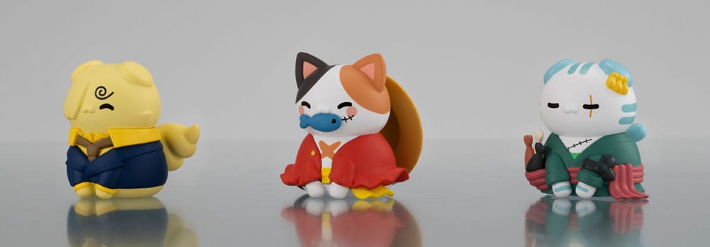 One Piece Mega Cat Project Trading Figure 3-Pack Nyan Piece Nyan! Happy Trio 2024 Limited Ver. 3 cm 4535123838538