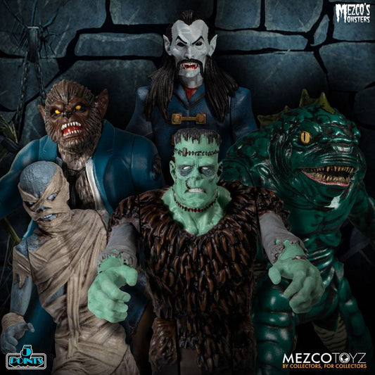 Mezco's Monsters 5 Points Action Figures Tower of Fear Deluxe Set 9 cm 0696198180237