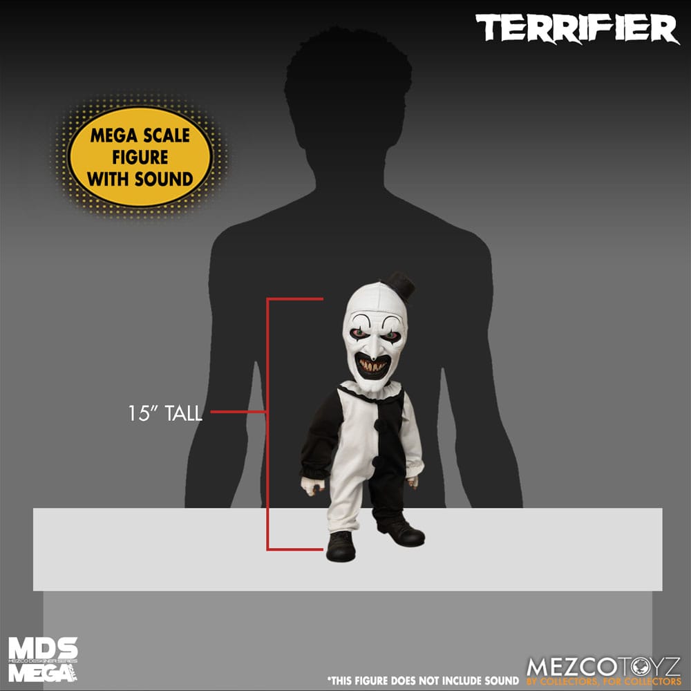 Terrifier MDS Mega Scale Plush Doll Art the Clown with Sound 38 cm 0696198240207