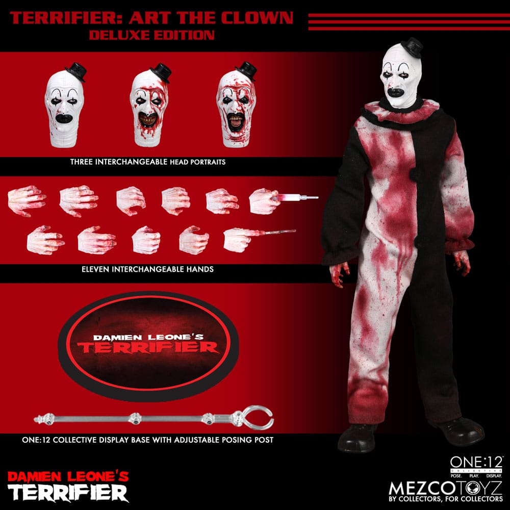 Terrifier Action Figure 1/12 Art the Clown Deluxe Edition 17 cm 0696198754865