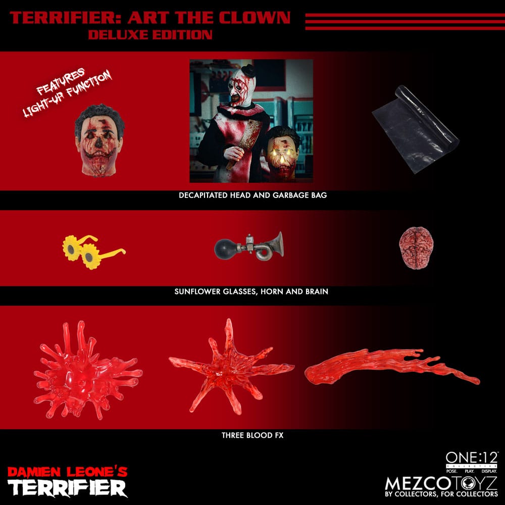 Terrifier Action Figure 1/12 Art the Clown Deluxe Edition 17 cm 0696198754865