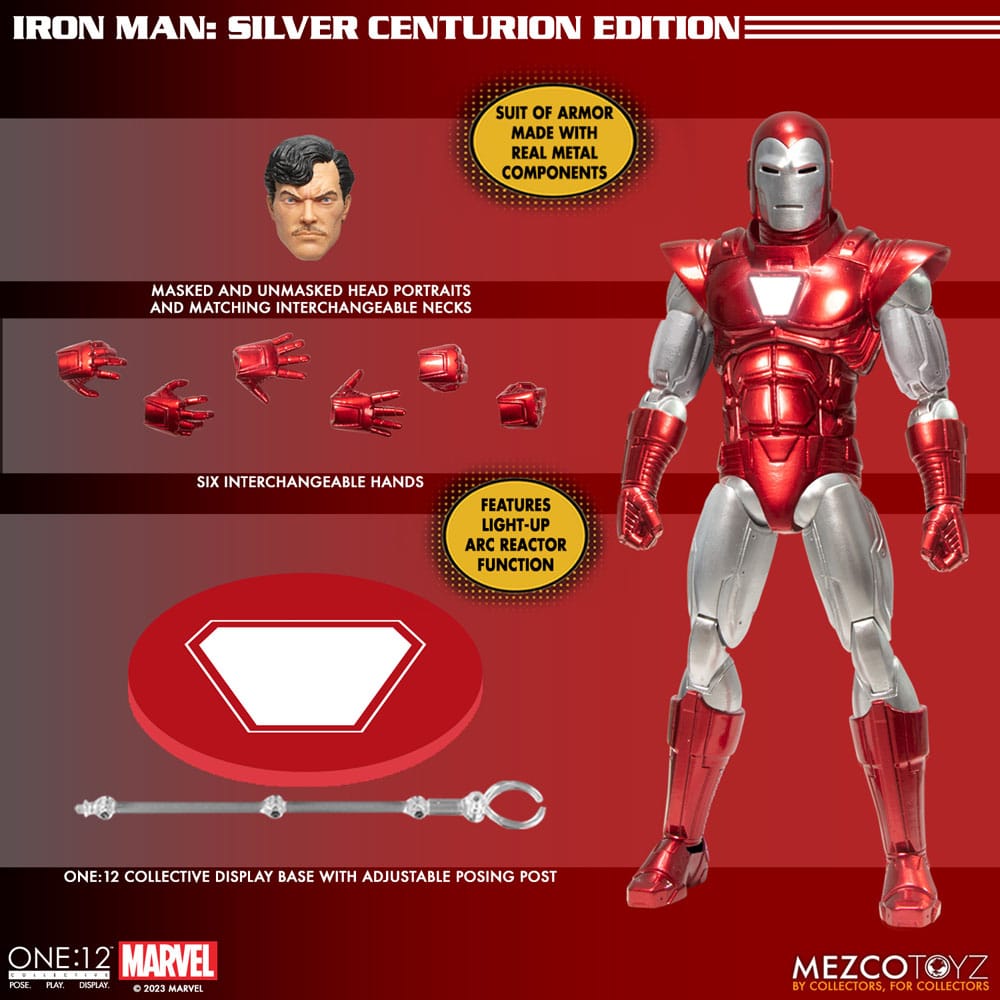 Marvel Action Figure 1/12 Iron Man (Silver Centurion Edition) 16 cm 0696198764925