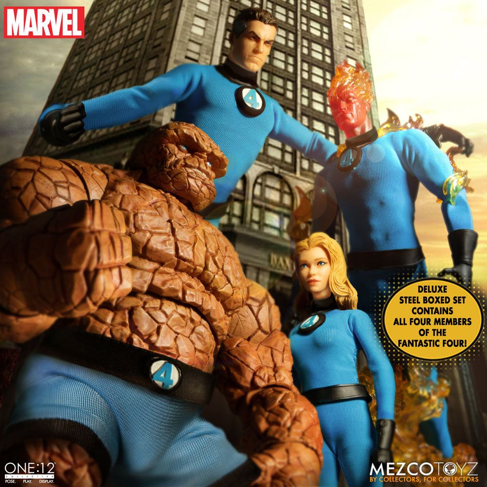 Marvel Action Figures 1/12 Fantastic Four Deluxe Steel Box Set 16 cm 0696198776003