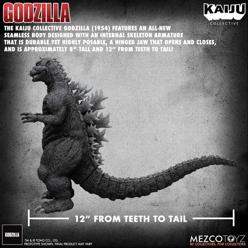 Godzilla (1954) Kaiju Collective Action Figure Godzilla - Black & White Edition 20 cm 0696198776201