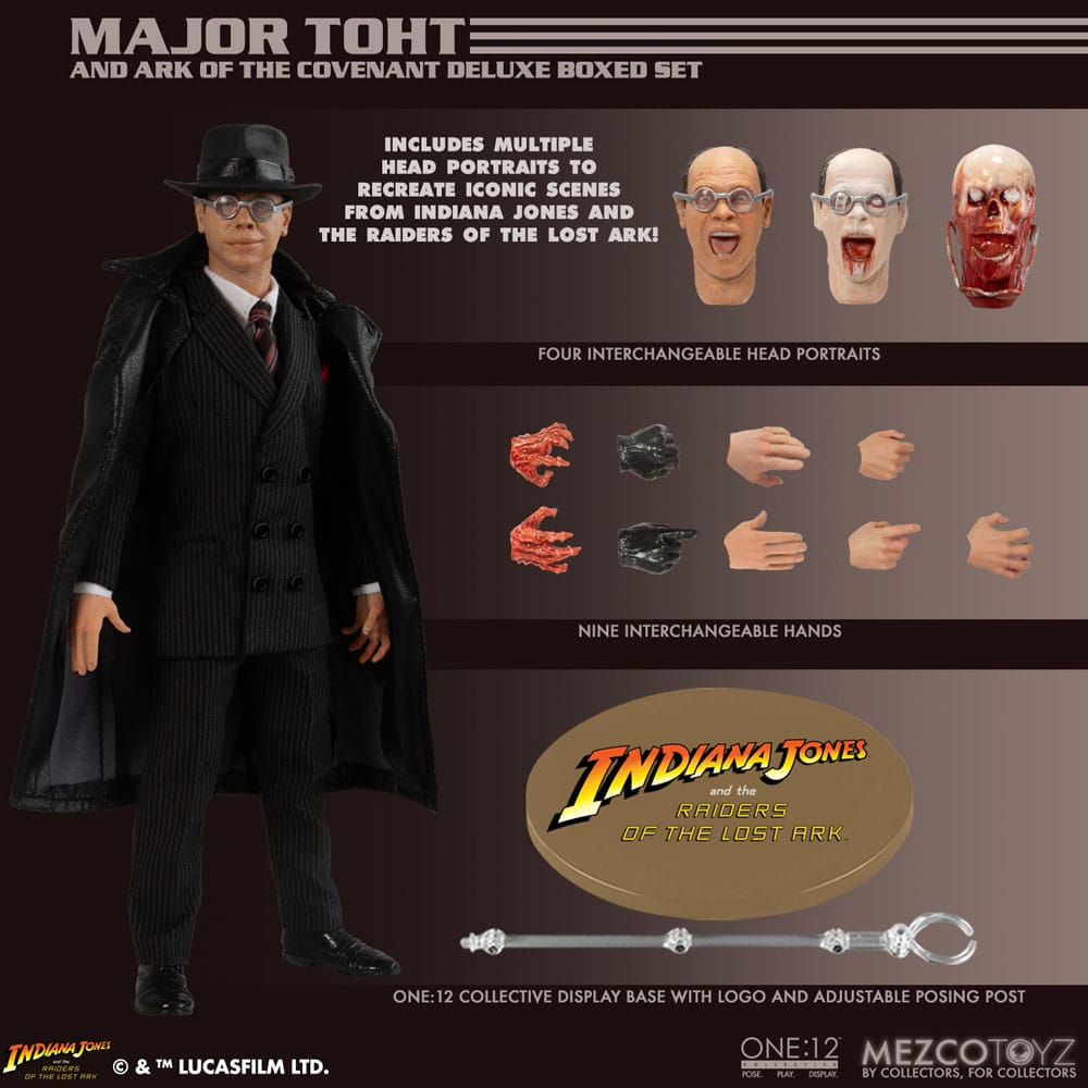 Indiana Jones Action Figure 1/12 Major Toht and Ark of the Covenant Deluxe Boxed Set 16 cm 0696198776560