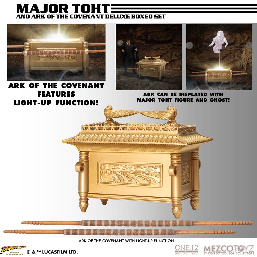 Indiana Jones Action Figure 1/12 Major Toht and Ark of the Covenant Deluxe Boxed Set 16 cm 0696198776560