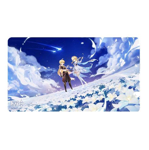 Genshin Impact Twin Stars on Floral Sea Mousepad Traveler - Aether & Lumine 70 x 40 cm 6972957488900