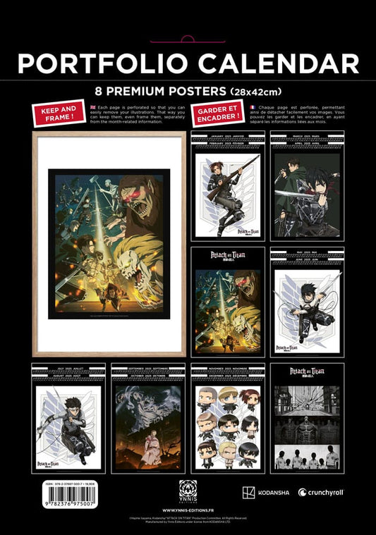 Attack on Titan Portfolio Calendar 2025 *English Version* 9782376975007