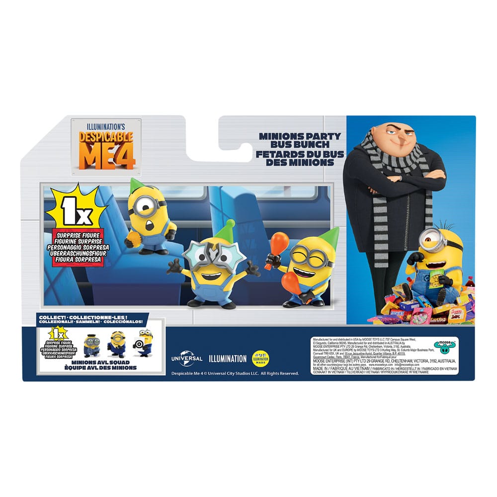 Despicable Me 4 Figure 4-Pack Party Bus 5 cm 0630996592946