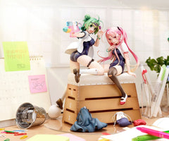 Poyoyon Rock Artwork Collection PVC Statue 1/5.5 Midori & Pink Sukumizu 28 cm 4562271931941