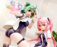 Poyoyon Rock Artwork Collection PVC Statue 1/5.5 Midori & Pink Sukumizu 28 cm 4562271931941