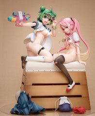 Poyoyon Rock Artwork Collection PVC Statue 1/5.5 Midori & Pink Sukumizu 28 cm 4562271931941