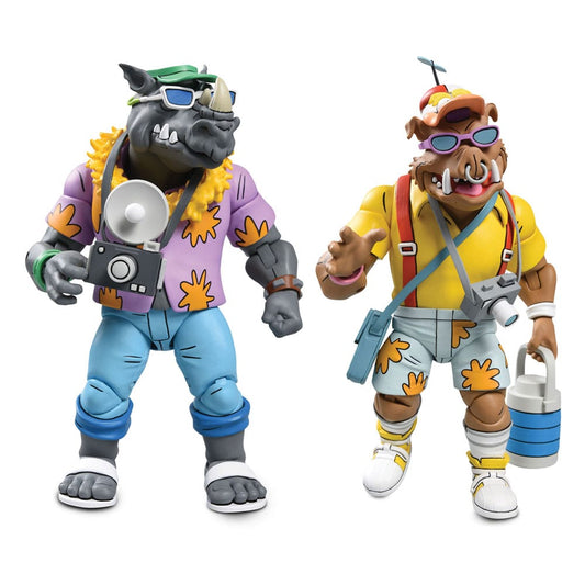 Teenage Mutant Ninja Turtles (Cartoon 1980) Action Figure 2 Pack Vacation Bebop and Rocksteady 18 cm 0634482543597